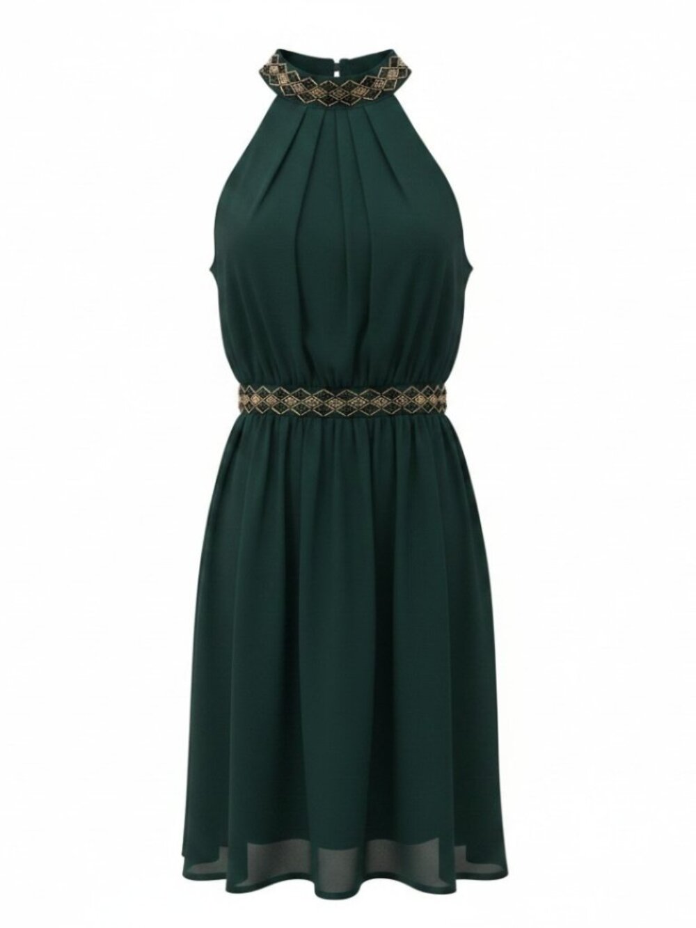 She & Sky Dark Green Formal Sleeveless Dress Size Small